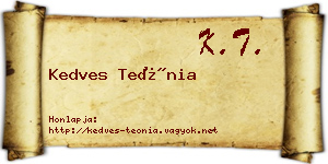 Kedves Teónia névjegykártya